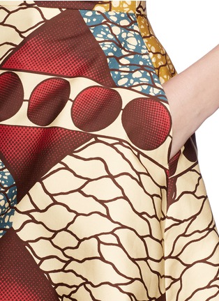 Detail View - Click To Enlarge - STELLA JEAN - Geometric and nature print flare dress