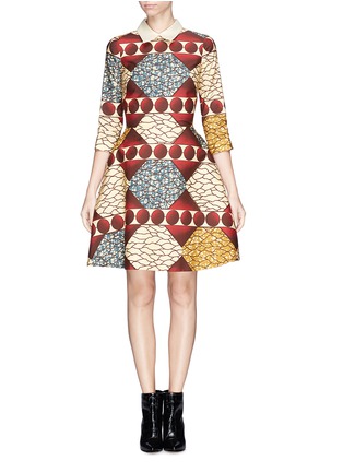 Main View - Click To Enlarge - STELLA JEAN - Geometric and nature print flare dress