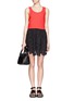 Figure View - Click To Enlarge - MSGM - Laser cut floral skirt
