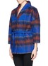 Front View - Click To Enlarge - STELLA JEAN - 'Federica' tartan mohair wrap coat