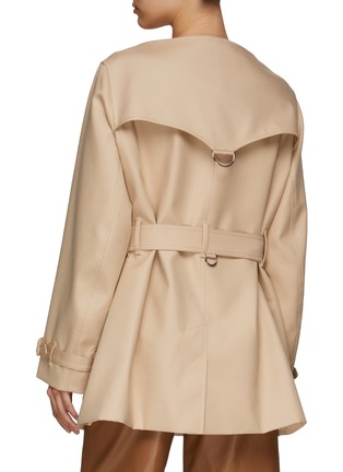 Back View - Click To Enlarge - BURBERRY - Belted Boat Neck Cotton Trench Jacket