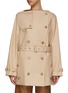 Main View - Click To Enlarge - BURBERRY - Belted Boat Neck Cotton Trench Jacket