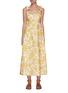 Main View - Click To Enlarge - ZIMMERMANN - Postcard' Floral Jacquard Scoop Neck Linen Dress