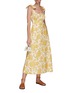 Figure View - Click To Enlarge - ZIMMERMANN - Postcard' Floral Jacquard Scoop Neck Linen Dress