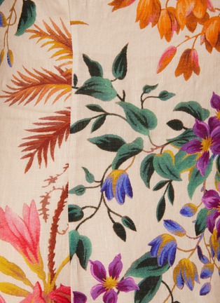  - ZIMMERMANN - Tropicana' Floral Graphic Linen Midi Dress