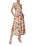 Figure View - Click To Enlarge - ZIMMERMANN - Tropicana' Floral Graphic Linen Midi Dress
