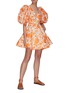 Figure View - Click To Enlarge - ZIMMERMANN - ‘Postcard’ Puff Sleeves Mini Dress