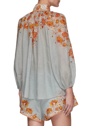 Back View - Click To Enlarge - ZIMMERMANN - Andie Billow' Floral Print Ramie Blouse