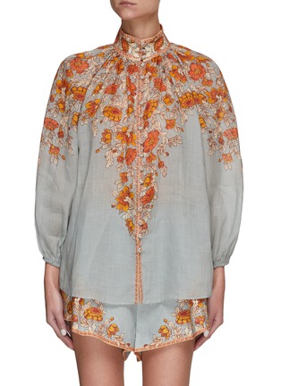 Main View - Click To Enlarge - ZIMMERMANN - Andie Billow' Floral Print Ramie Blouse