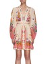 Main View - Click To Enlarge - ZIMMERMANN - ‘Tropicana’ V-Neck Plunge Linen Dress