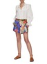Figure View - Click To Enlarge - ZIMMERMANN - Tropicana' Floral Print Drawstring Linen Shorts