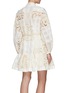 Back View - Click To Enlarge - ZIMMERMANN - ANDIE' DROP STRING WAIST TIE PATCHWORK LACE DETAIL MINI DRESS