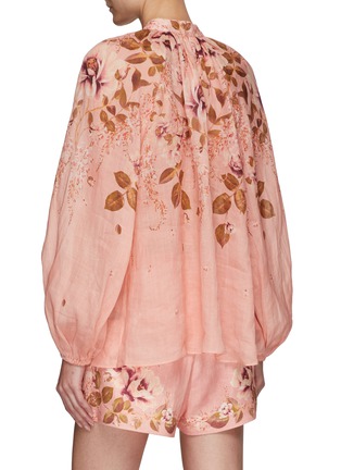 Back View - Click To Enlarge - ZIMMERMANN - ROSA' TIE RAMIE LONG SLEEVES BLOUSE