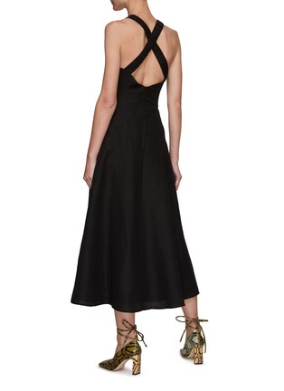 Back View - Click To Enlarge - C/MEO COLLECTIVE - New Direction' Cutout Detail Sleeveless Midi Dress