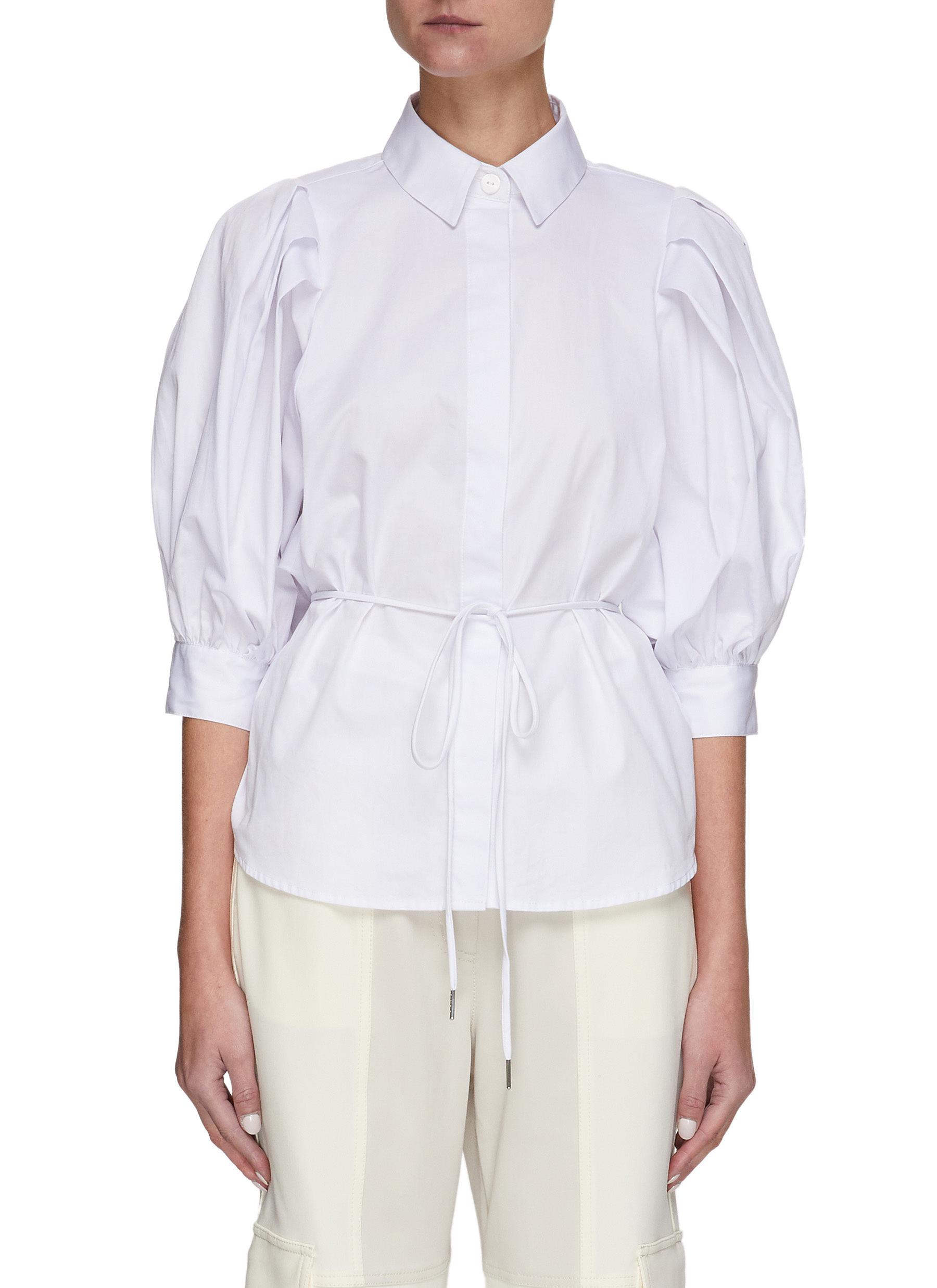 Could Be More' Tie Waist Pleated Puff 