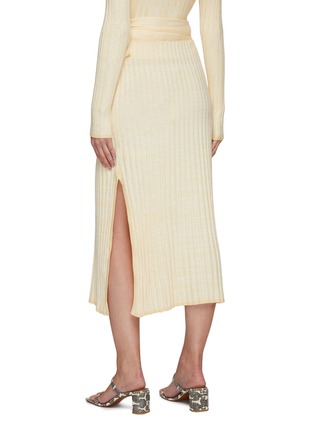 Back View - Click To Enlarge - C/MEO COLLECTIVE - Still In Love Tied Waist Ribbed Knit Skirt