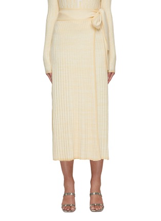 Main View - Click To Enlarge - C/MEO COLLECTIVE - Still In Love Tied Waist Ribbed Knit Skirt