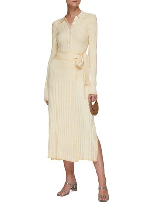 Figure View - Click To Enlarge - C/MEO COLLECTIVE - Still In Love Tied Waist Ribbed Knit Skirt