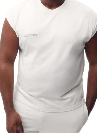 Detail View - Click To Enlarge - PANGAIA - Organic Cotton Cropped Shoulder T-shirt with C-FIBER™