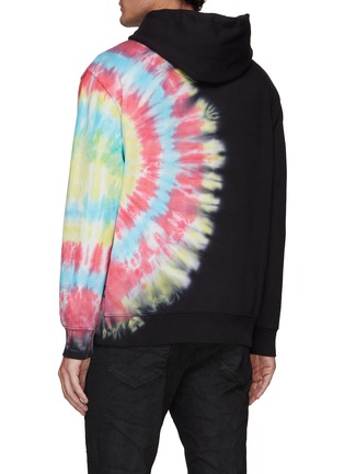 Back View - Click To Enlarge - PURPLE BRAND - Tie Dye Cotton Terry Drawstring Hoodie