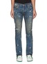 Main View - Click To Enlarge - PURPLE BRAND - Splash Paint Mid Washed Bootcut Jeans
