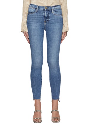 Main View - Click To Enlarge - FRAME - Le High' Stagger Hem Crop Skinny Denim Jeans