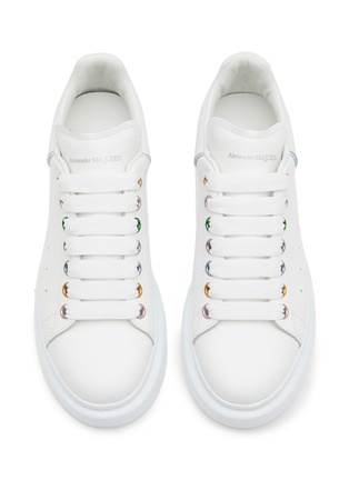 Detail View - Click To Enlarge - ALEXANDER MCQUEEN - Oversized Sneakers' in Leather with Rainbow Eyelets