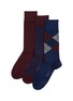 Main View - Click To Enlarge - FALKE - HAPPY BOX CASUAL COTTON CREW SOCKS — SET OF 3