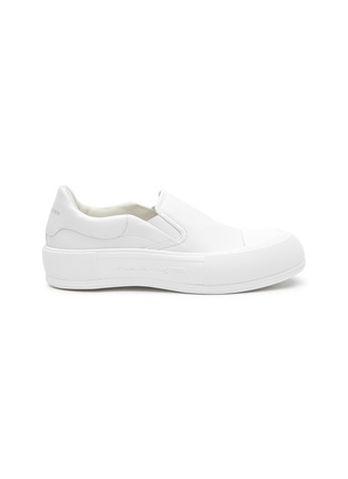 Main View - Click To Enlarge - ALEXANDER MCQUEEN - ‘Deck Plimsoll’ Slip-On Leather Sneakers