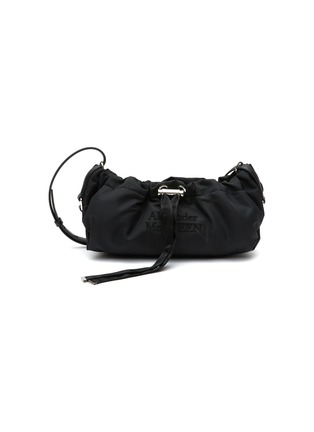 Main View - Click To Enlarge - ALEXANDER MCQUEEN - Mini Bundle' Logo Embroidered Ruched Nylon Shoulder Bag