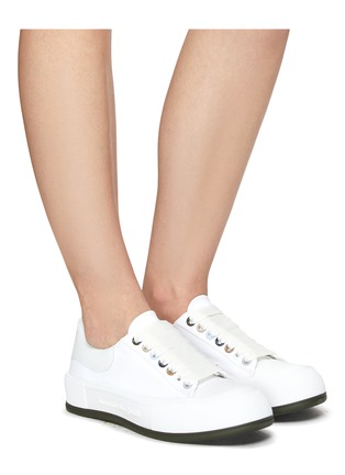 Figure View - Click To Enlarge - ALEXANDER MCQUEEN - ‘Deck Plimsoll’ Low Top Lace Up Sneakers