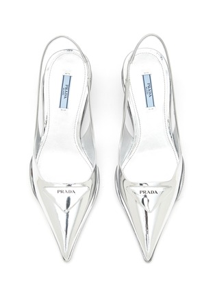 Detail View - Click To Enlarge - PRADA - Point Toe Slingback Leather Pumps