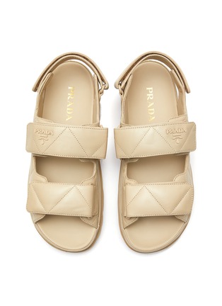 Detail View - Click To Enlarge - PRADA - ‘Fussbett' double strap quilted leather sandals