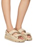 PRADA - ‘Fussbett' double strap quilted leather sandals