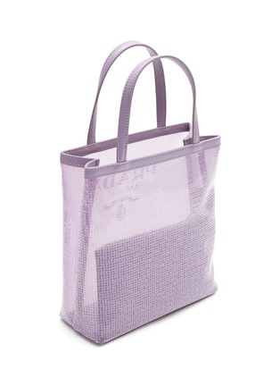 Detail View - Click To Enlarge - PRADA - Sequin Embellished Mesh Mini Shopper Bag