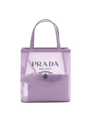 Main View - Click To Enlarge - PRADA - Sequin Embellished Mesh Mini Shopper Bag