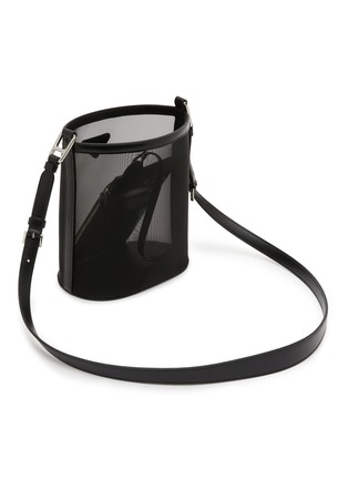 Detail View - Click To Enlarge - PRADA - Logo Plaque Mesh Bucket Bag with Leather Pouch
