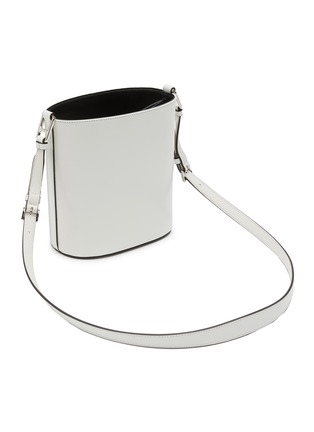 Detail View - Click To Enlarge - PRADA - Logo plaque mini brushed leather bucket bag