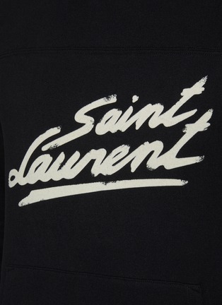 Saint Laurent logo print hoodie - Black
