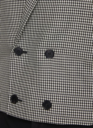  - SAINT LAURENT - DOUBLE BREASTED CROPPED GINGHAM WOOL MOHAIR JACKET