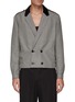 Main View - Click To Enlarge - SAINT LAURENT - DOUBLE BREASTED CROPPED GINGHAM WOOL MOHAIR JACKET