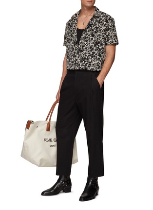 Figure View - Click To Enlarge - SAINT LAURENT - Floral print fitted silk shirt
