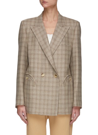 Main View - Click To Enlarge - BLAZÉ MILANO - REBECCA' EVERYNIGHT PLAID DOUBLE BREASTED BLAZER
