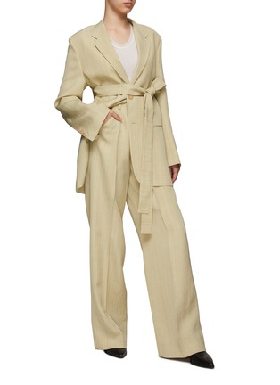 Figure View - Click To Enlarge - PETAR PETROV - SINGLE BREASTED DETACHABLE BELT BLAZER