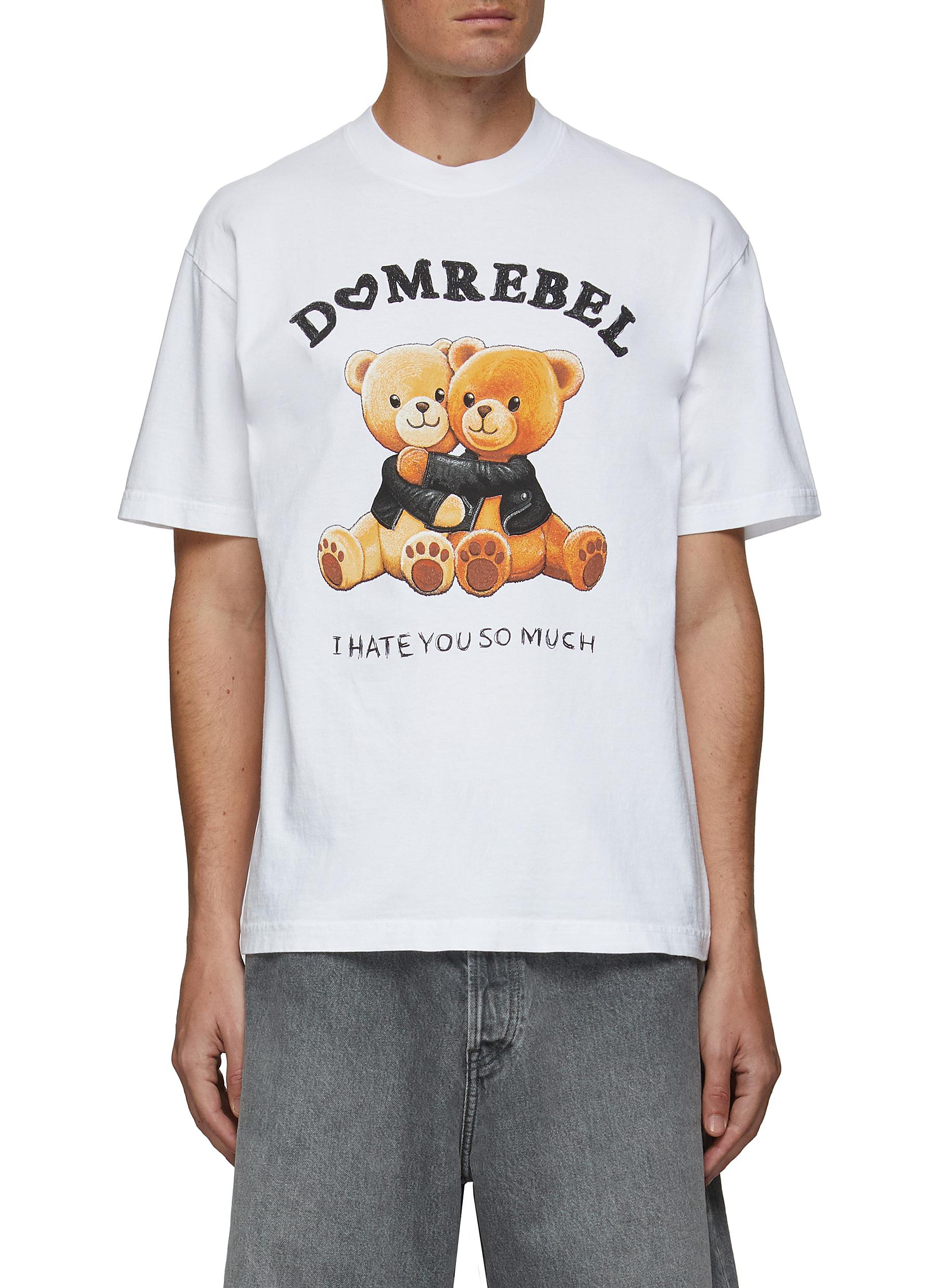 DOMREBEL | Teddy bear slogan print t 