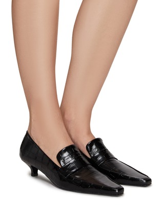Figure View - Click To Enlarge - TOTEME - Kitten Loafer' in Croc-embossed Leather