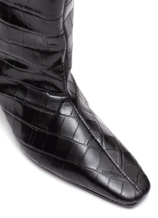 Detail View - Click To Enlarge - TOTÊME - Croc-embossed Leather Wide Shaft Boots