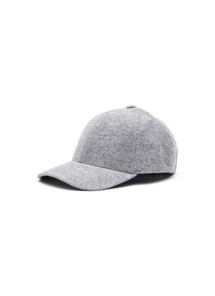 Main View - Click To Enlarge - VARSITY - Cashmere Wool Blend Cap — Grey