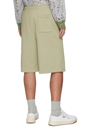 Back View - Click To Enlarge - ACNE STUDIOS - Face Patch Drawcord Waist Cotton Sweatshorts