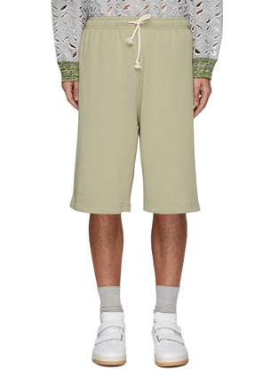 Main View - Click To Enlarge - ACNE STUDIOS - Face Patch Drawcord Waist Cotton Sweatshorts
